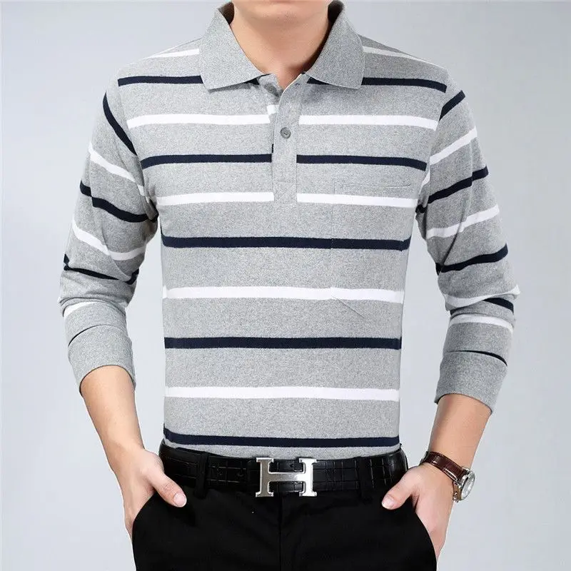 

Top Grade New Designer Brand Spring Mens Polo Shirts Long Sleeve Turn Down Collar Polos Casual Tops Fashions Men Clothing Q13