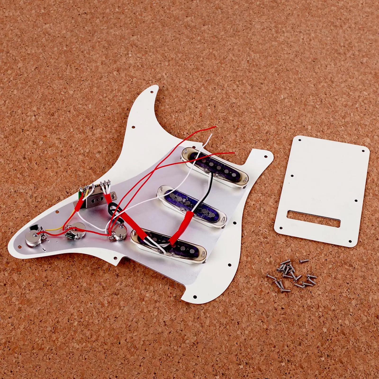 

Loaded Electric Guitar Pickguard Prewired Pickguard with Pickups SSS & Back Plate, Guitar Musical Instrument Accessories