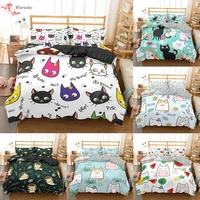 animal cats single double bed cover 90135150 girls kids duvet cover set comforter 23pcs bedding sets king queen quilt cover