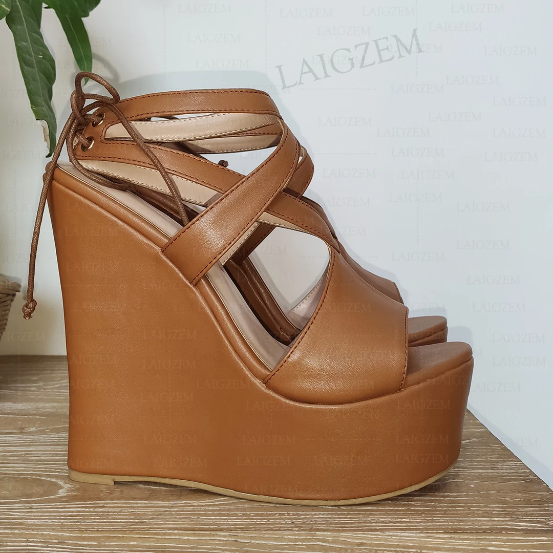 Женские босоножки ZHIMA на платформе с открытым носком туфли-лодочки шнуровке и