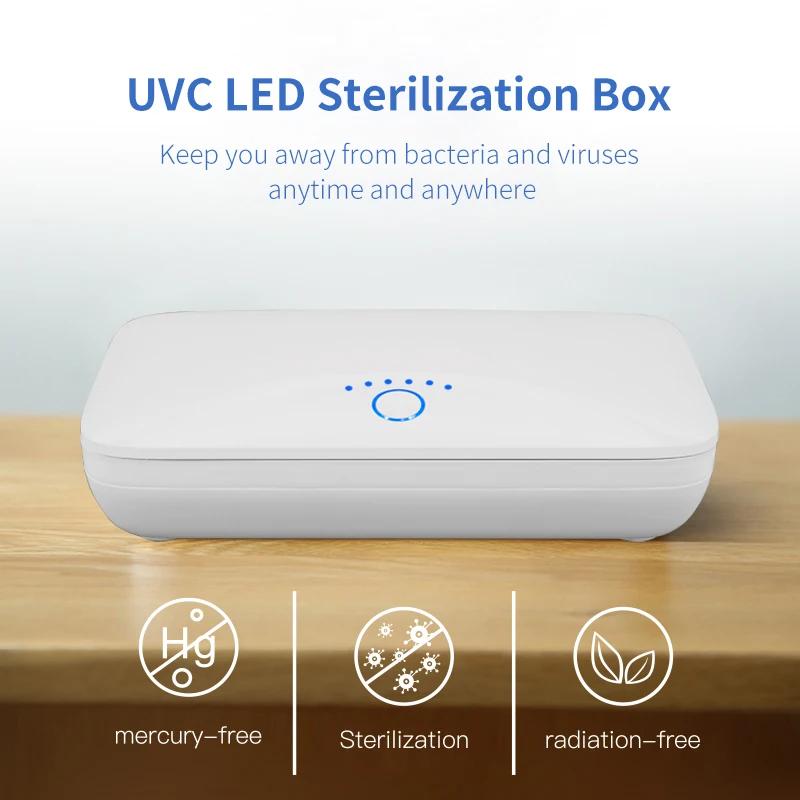 

Wireless Charger Sterilization Tray Ultraviolet Sanitization UVC LED Disinfection Box For Mask Mobile Phones Apple Watches