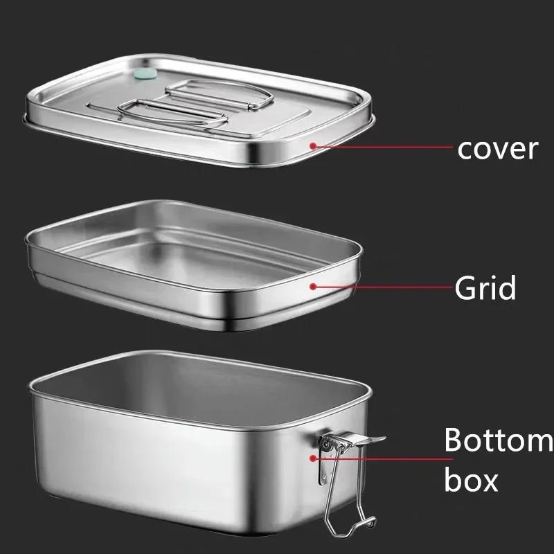 Ланч-бокс Bento из нержавеющей стали 304 портативный двухслойный герметичный