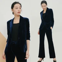 2022 new womens velvet single button suit fitted professional comfortable suit
