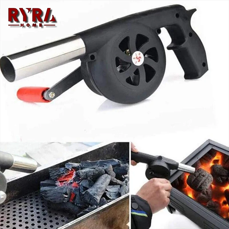 

BBQ Manual Fan Air Blower For Barbecue Fire Bellows Outdoor Cooking Picnic Camping Hand Crank Tool Barbecue Accessories