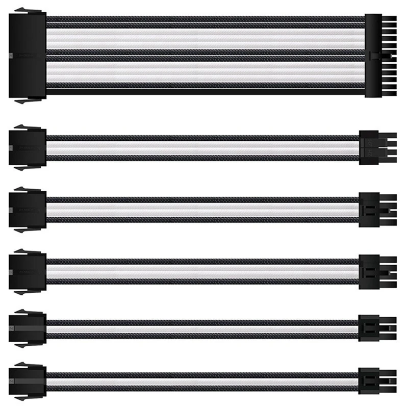 

Удлинительный кабель ATX для ПК, проводные компьютерные разъемы для графического процессора, 1x24 контакта, 1x4 + 4(8 контактов), 2x PCIe 6 + 2P,2x PCIe 6P