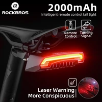 rockbros bike light smart usb led wireless remote control bicycle rear light mtb road laser turn signal cycling lamp taillight