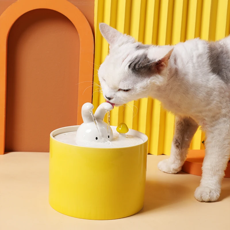 

Creative Design Cat Automatic Water Fountain Ceramics Pet Water Dispenser 5-Layer Filtration Mute Dogs Drinking Feeder Fountain