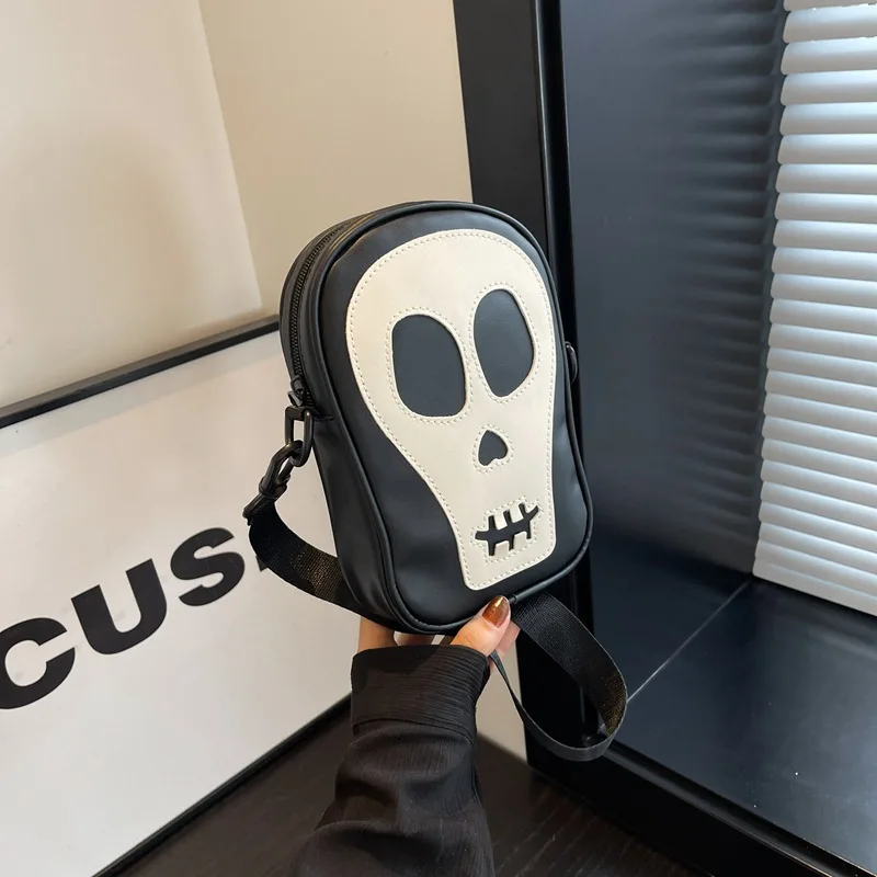 

Halloween Fun Skull Bag Women's New PU One Shoulder Women's Bag Casual Cross Straddle Bag Ghost Bag