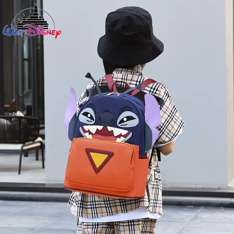 Disney Stitch New Backpack Cartoon Children's Backpack Fashion Cartoon 3D Women's Casual Backpack Large Capacity High Quality