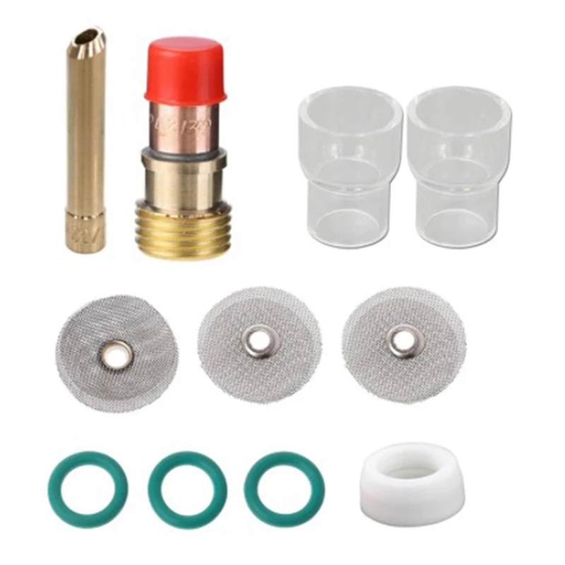 

TIG Welding Torch 3/32 Inch 2.4Mm Gas Lens 12 Cup Kit For WP-17/18/26, TIG Welding Torch Accessories