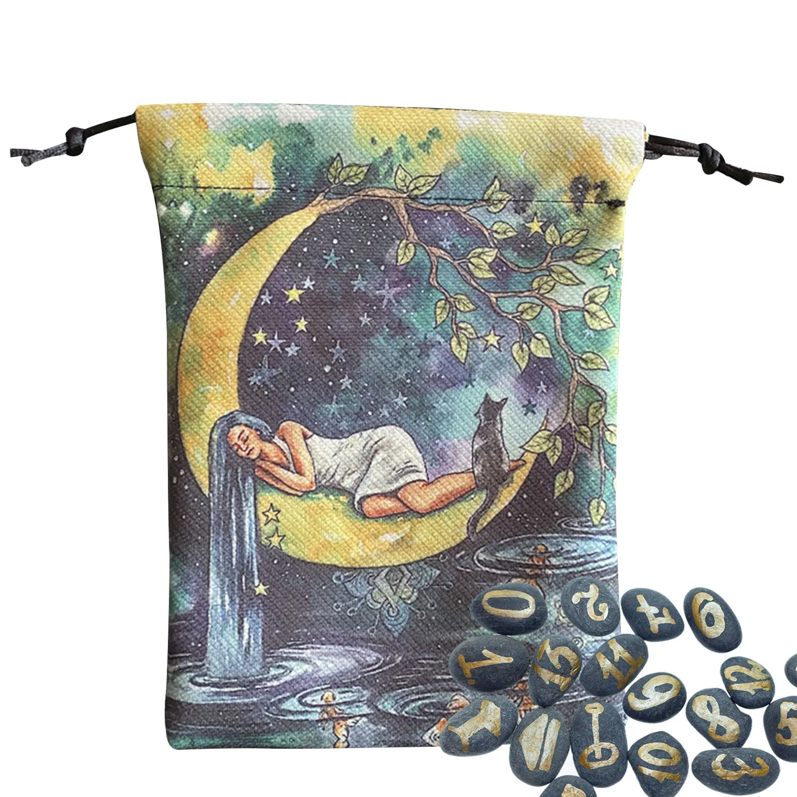 

Gift Bag for Tarot Cards Drawstring Pocket Deck Bag for Tarot Cards Jewelry Glasses Necklaces Dice Crystals Portable Jewelry