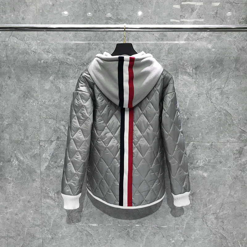 TB THOM Down Jacket Plaid Back Striped Designer Men Women Clothing New Winter Fashion Brand Jackets Sports Casual Down Jackets