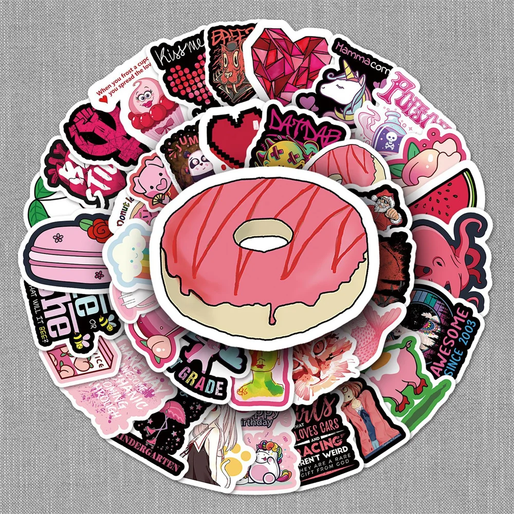

10/30/50pcs Red Series Ins Style Anime Creative Graffiti Sticker Desk Suitcase Computer Skateboard Waterproof Sticker Wholesale
