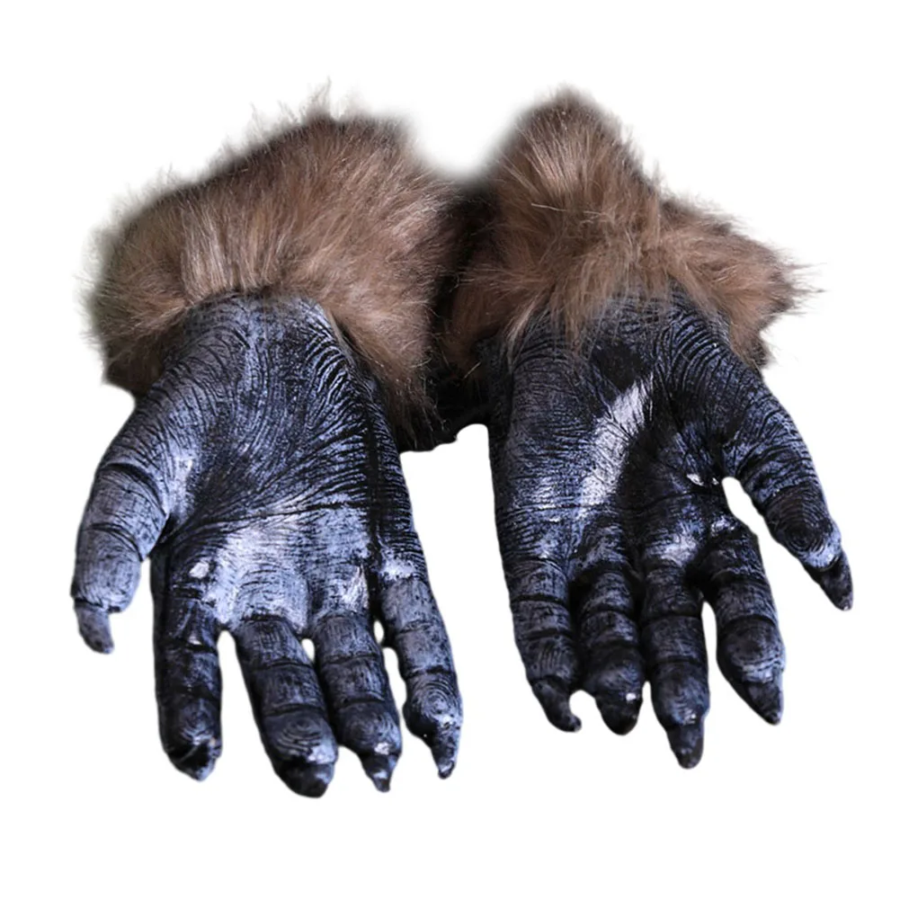 

Halloween Wolf Gloves Scary Wolf Werewolf Claw Gloves Animal Cosplay Costume Accessory Decor Party Realistic Props 25x14cm