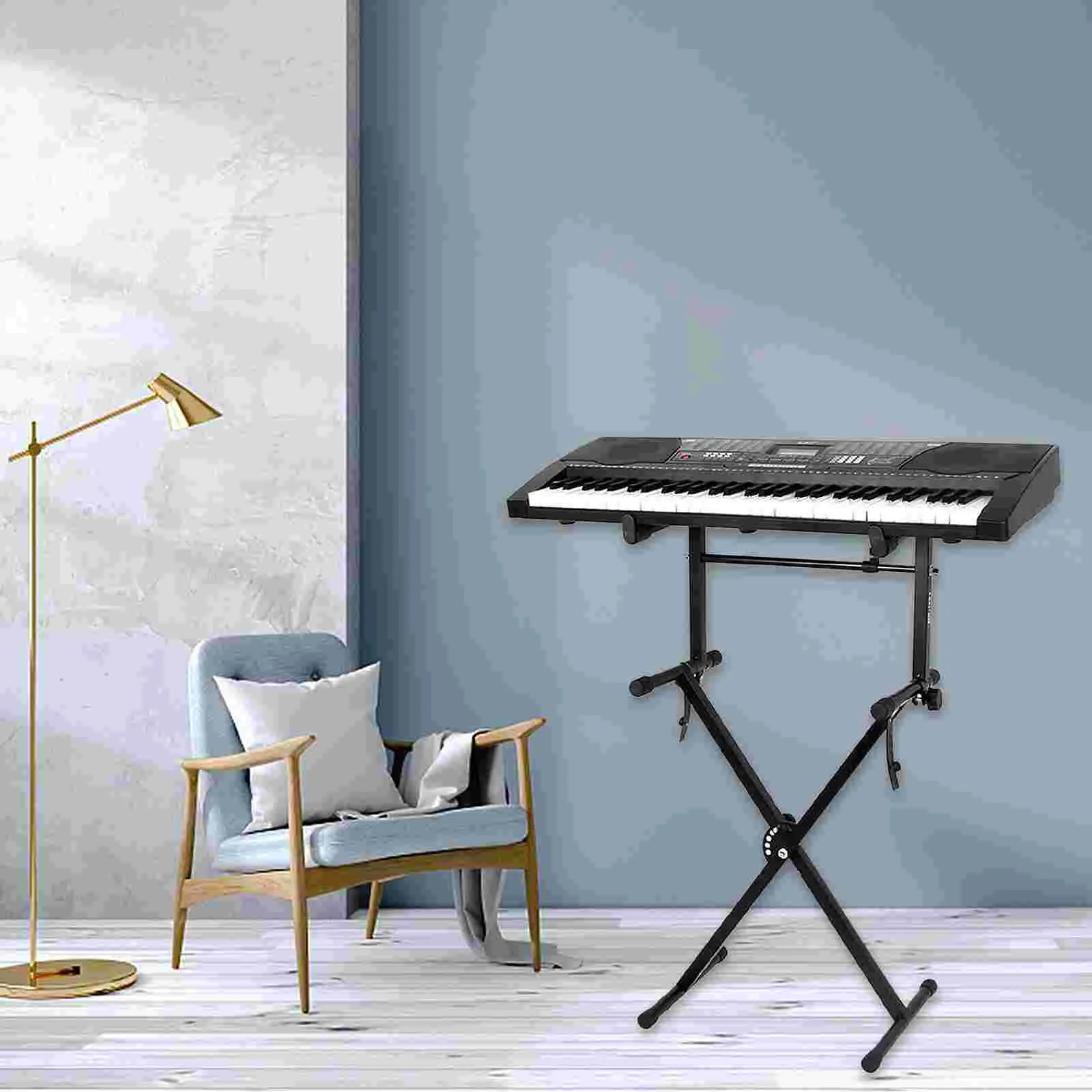 

Stand Keyboard Pianoelectronicrack Tier Universal Holder Adjustable Double Stool Folding Portable Drum Bracket Table Adapter