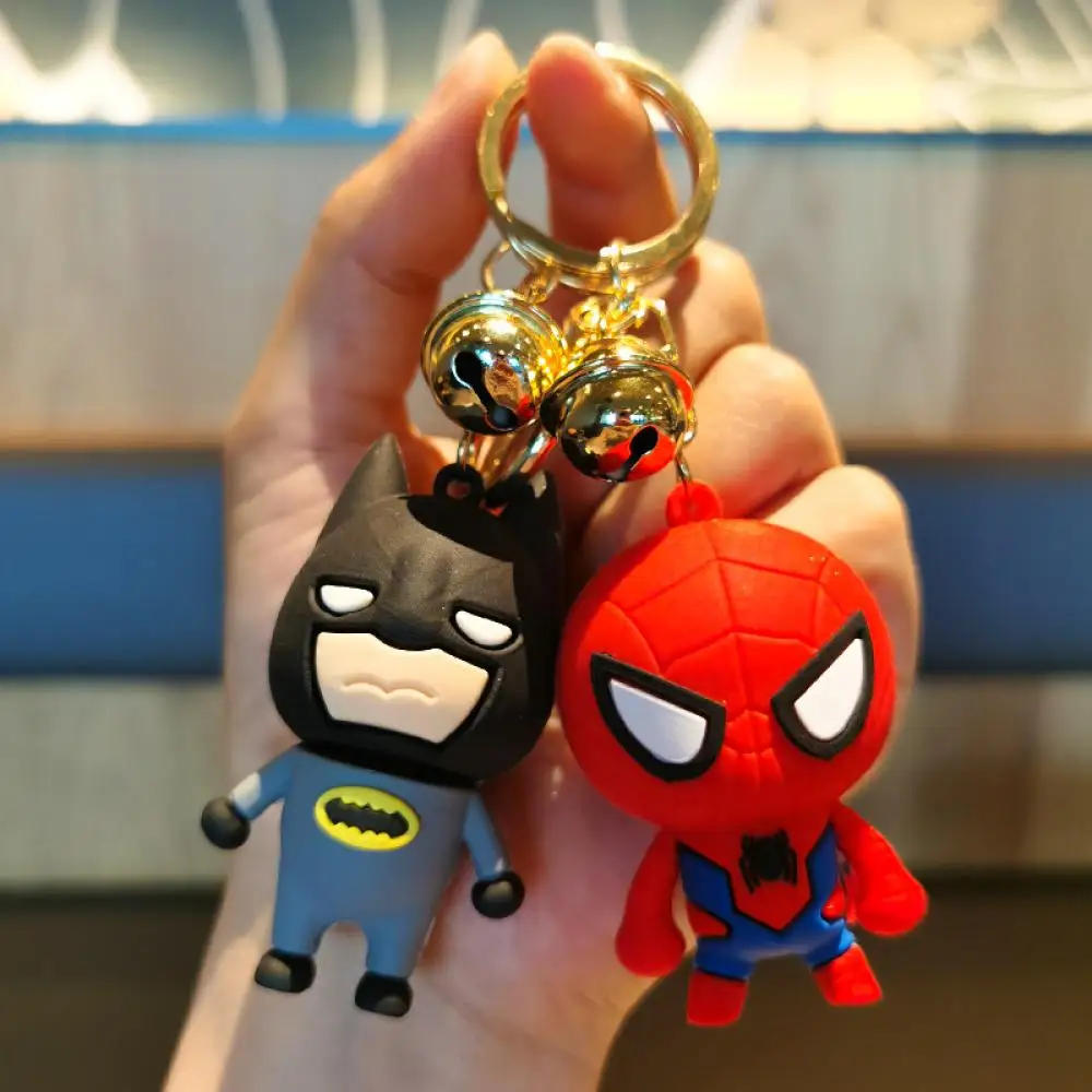 

Marvel Spiderman Keychains Cartoon Superhero SpiderMan Doll Keyrings Avengers Anime Figure Pendant Keyholder Car Key Chains Gift