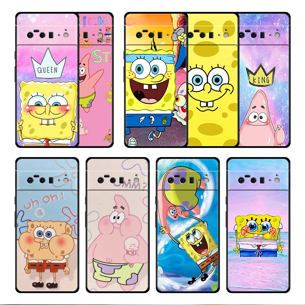 

SpongeBob Bob And Pink Star Case Cover for Google Pixel 6 6Pro 5a 4a 3 4 XL 5 Pro 4G 5G 4XL Fashion Trend Protection Style Soft