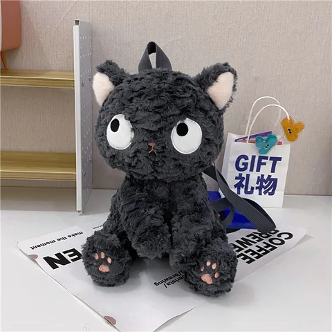 Kawaii черный кот кукла рюкзак милый кот маленькая плюшевая сумка мультфильм аниме сумка модный женский рюкзак для девочек Рождественский подарок