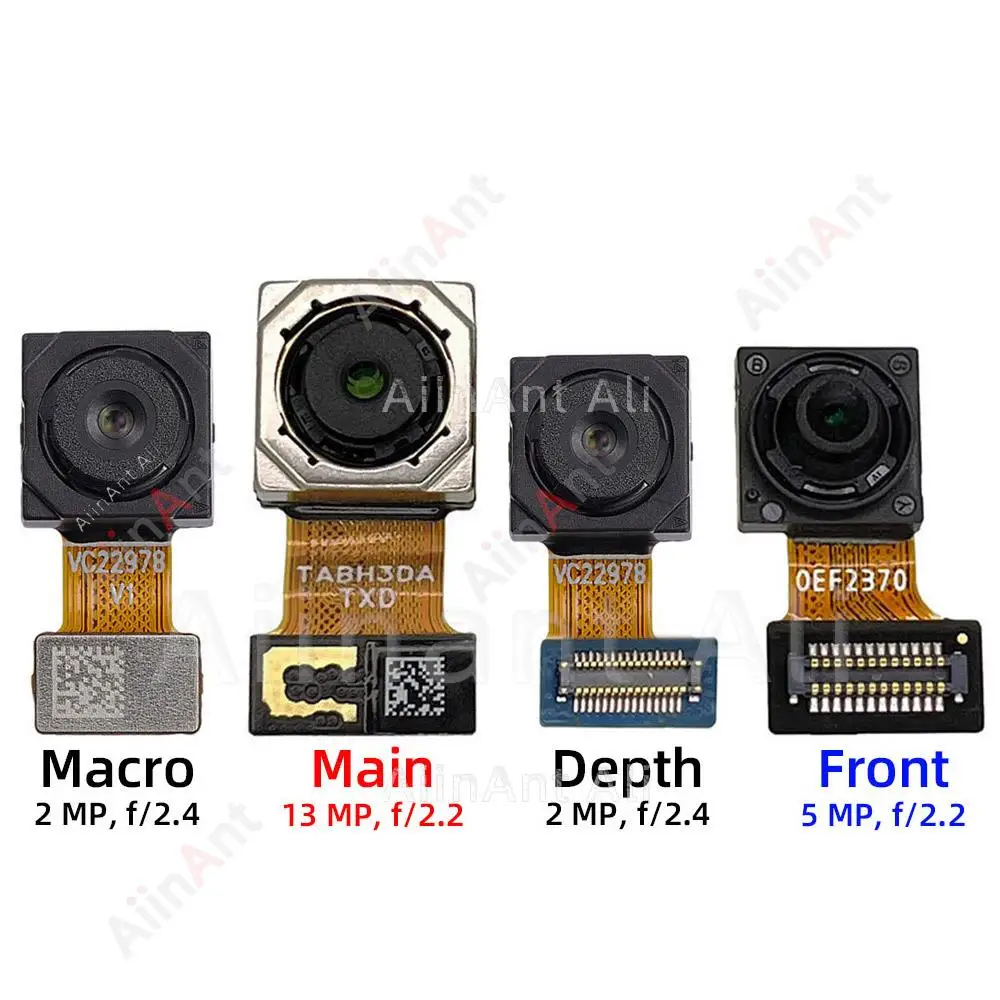 Оригинальная маленькая фронтальная селфи задняя макроглубина широкая основная задняя камера гибкий кабель для Samsung Galaxy A01 A02 A02s A015F A025F A022F