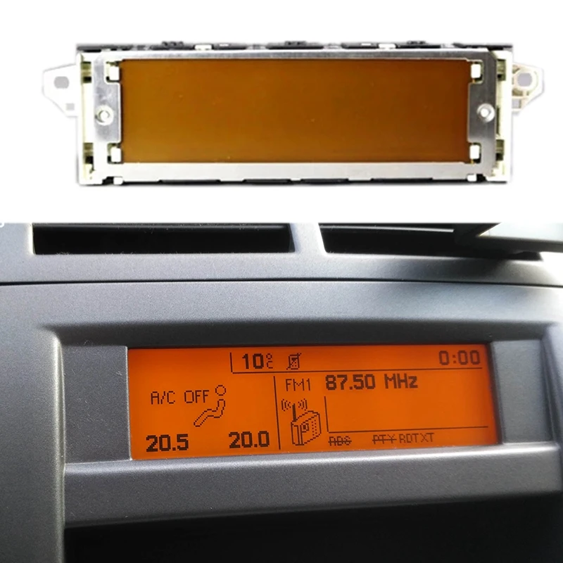 

Car USB Dual-Zone Air Bluetooth Display Yellow Monitor 12 Pin For Peugeot 307 407 408 Citroen C4 C5 Screen
