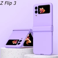 candy color silicone phone case for samsung galaxy z flip 3 5g folding shockproof plastic flip cover for samsung z flip 4 fundas