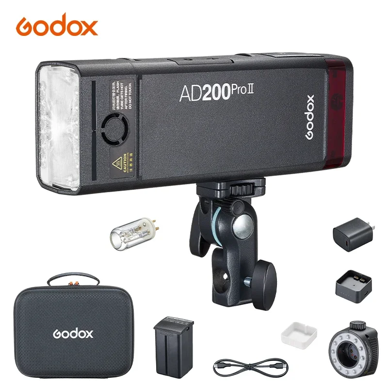 Godox AD200 pro II Flash 200 Вт 1/8000 HSS 2980 мАч аккумулятор с системой 2 4G Wireiess X двухцветная