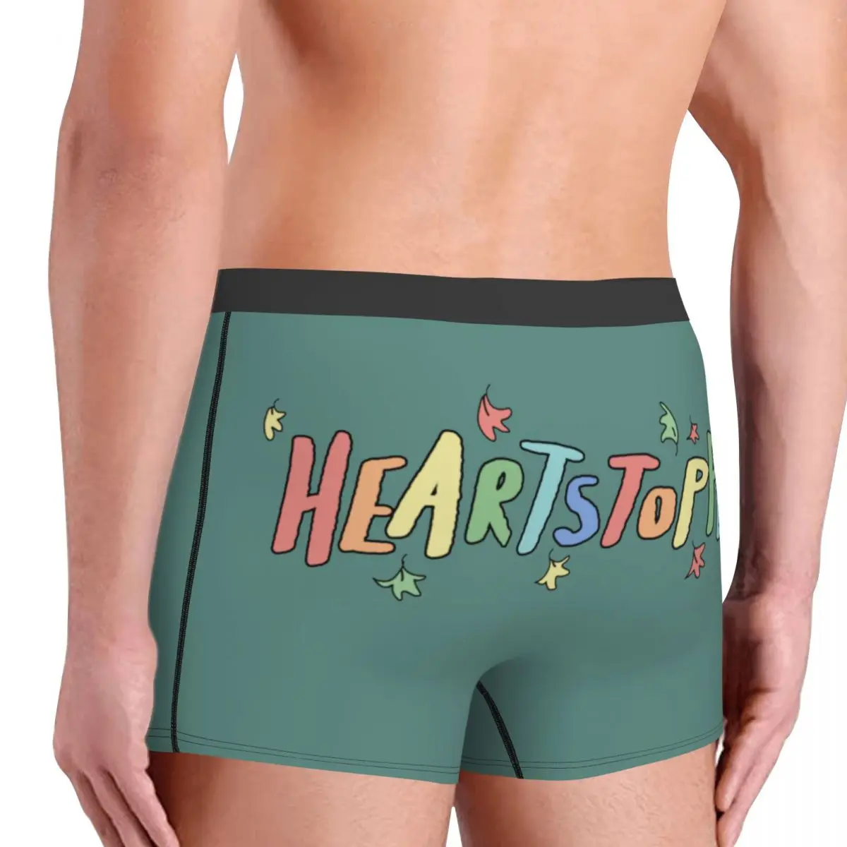 Трусы-боксеры трусы мужские с сердечком Радужное нижнее белье дышащие для