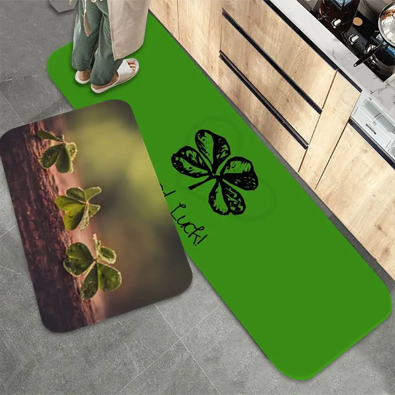 

Lucky Clover Kitchen Mat Kids Room Bedroom Decoration Balcony Anti-Slip Doormat Living Room Alfombra