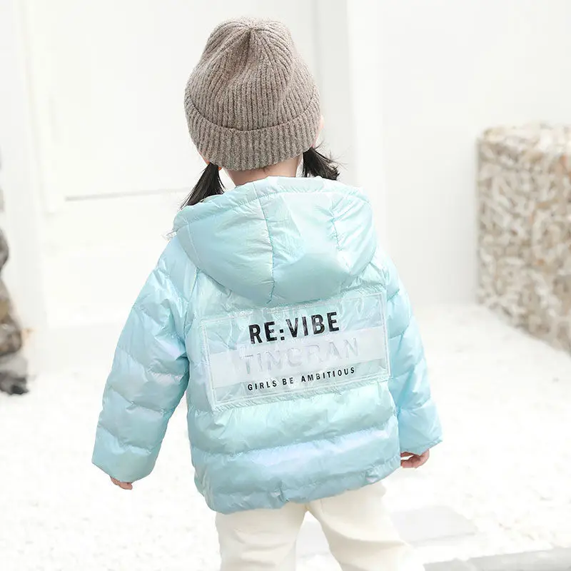 

New 2022 Baby Ultra-light Down Jacket Girls Wash-free Bright Color Hooded Boys Spring and Autumn Winter Jacket Explosion Style 4