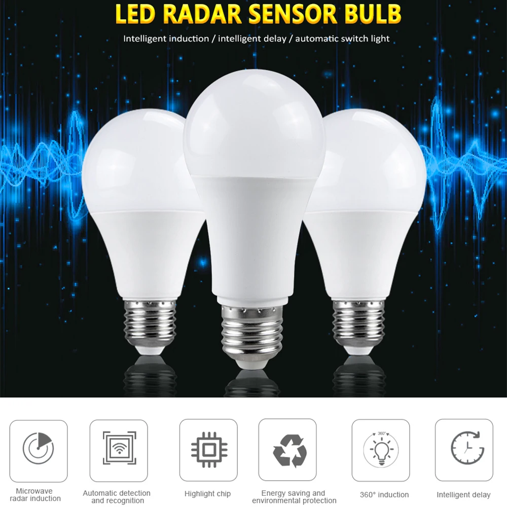 Лампочка с радиолокационным датчиком. Led Radar sensor Bulb. A Smart Light Bulb with a Radar. Лампочка с радиолокационным датчиком движения