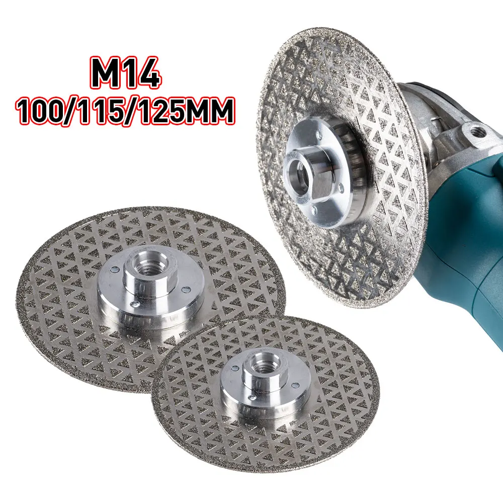 1 шт. 100/115/125 мм Гальваническое алмазное зеркальное покрытие M14 с обеих сторон лезвие пилы аксессуары для угловой шлифовальной машины - избранное