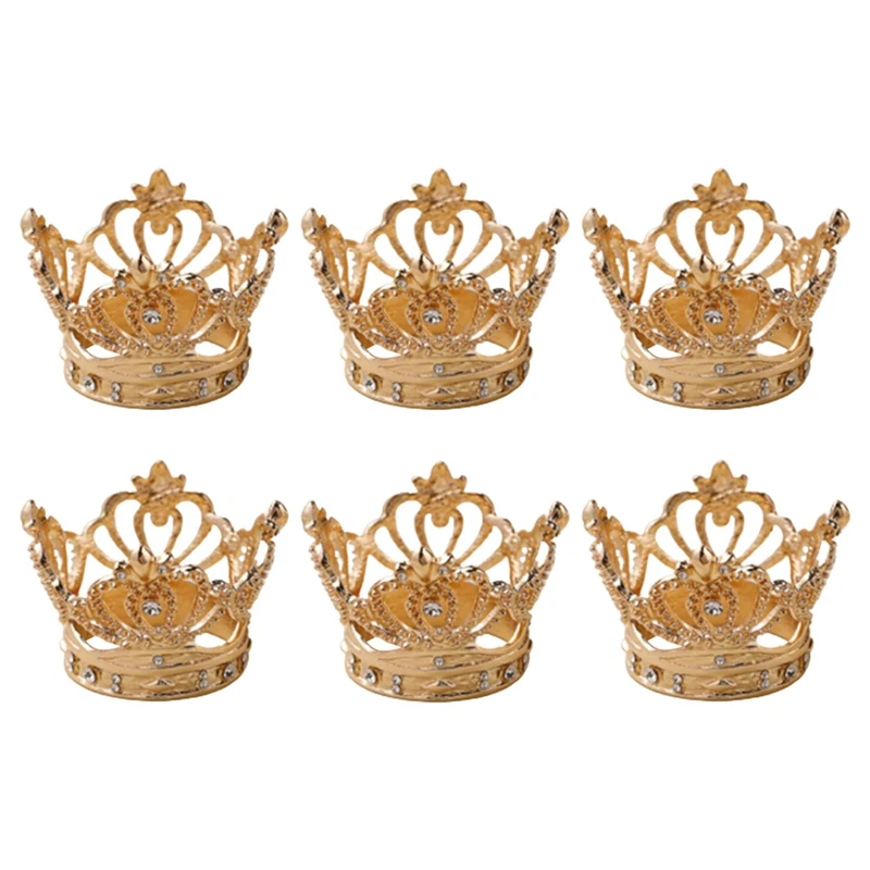 

New-6Pcs Crown Rhinestone Napkin Rings,Exquisite Napkin Ring Holders Set For Easter, Party,Wedding Dinner Favor Table