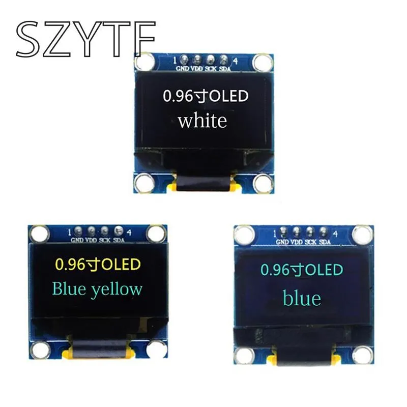

10pcs 0.96 inch IIC Serial Yellow Blue White OLED Display Module 128X64 I2C SSD1306 12864 LCD GND VCC SCL SDA 0.96" for Arduino