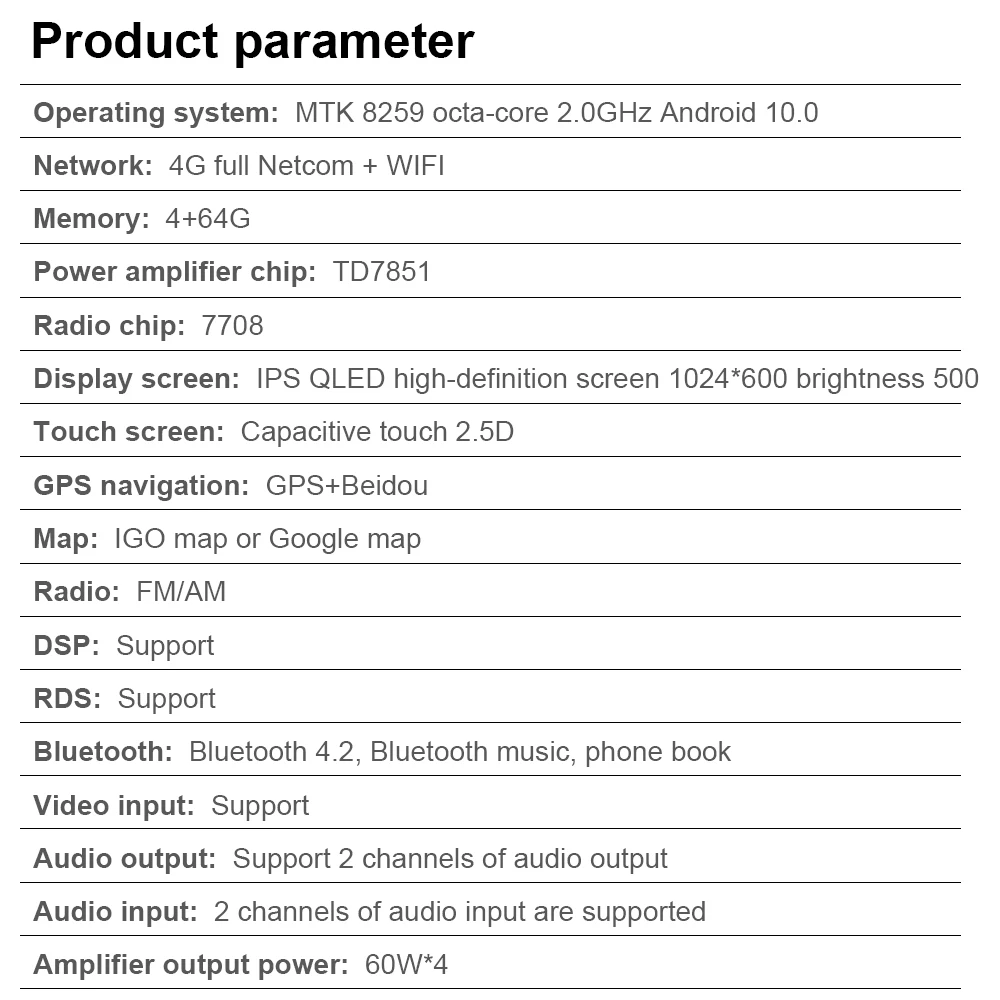 Универсальный Автомобильный мультимедийный плеер 1DIN Android 10 4G 8 ядер сенсорный