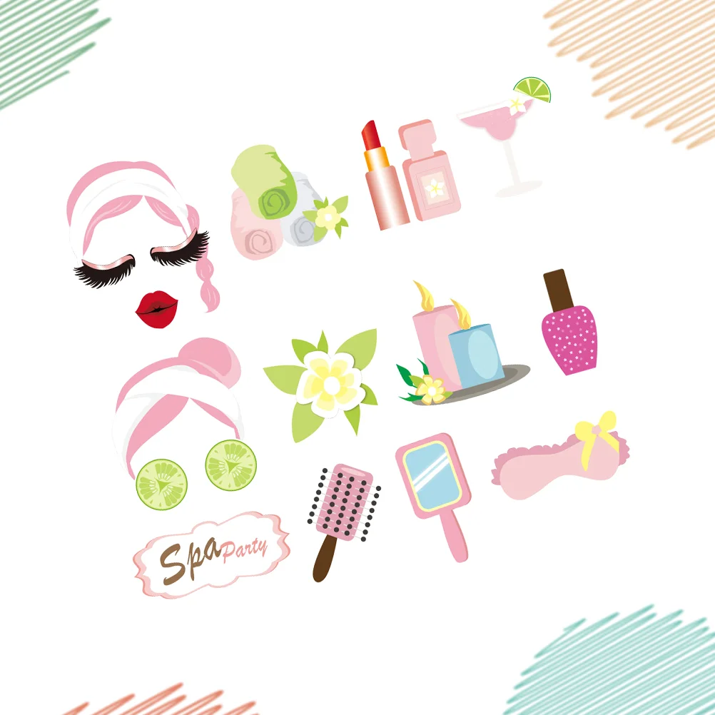 

Spa Party Photo Booth Props Supplies Selfie Salon Makeup Day Backdrop Frame Girlsprop Decorarion Favors Picture Sign Birthday