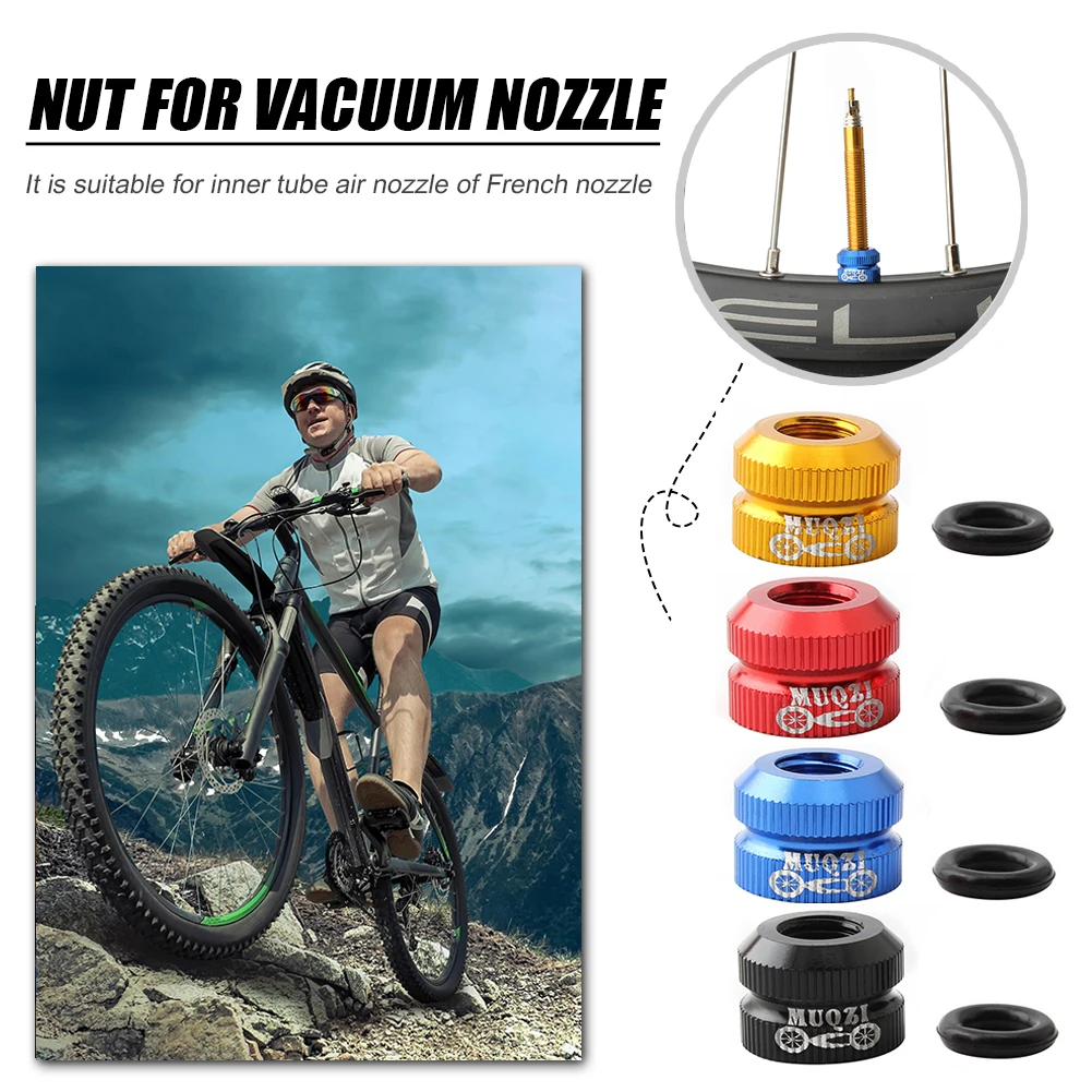 

Tire Replacement Mouth Nut MTB Bike Vacuum Bicycle Inner Tube Valve Nozzle Caps Biking Portable Dustproof Cycling Parts