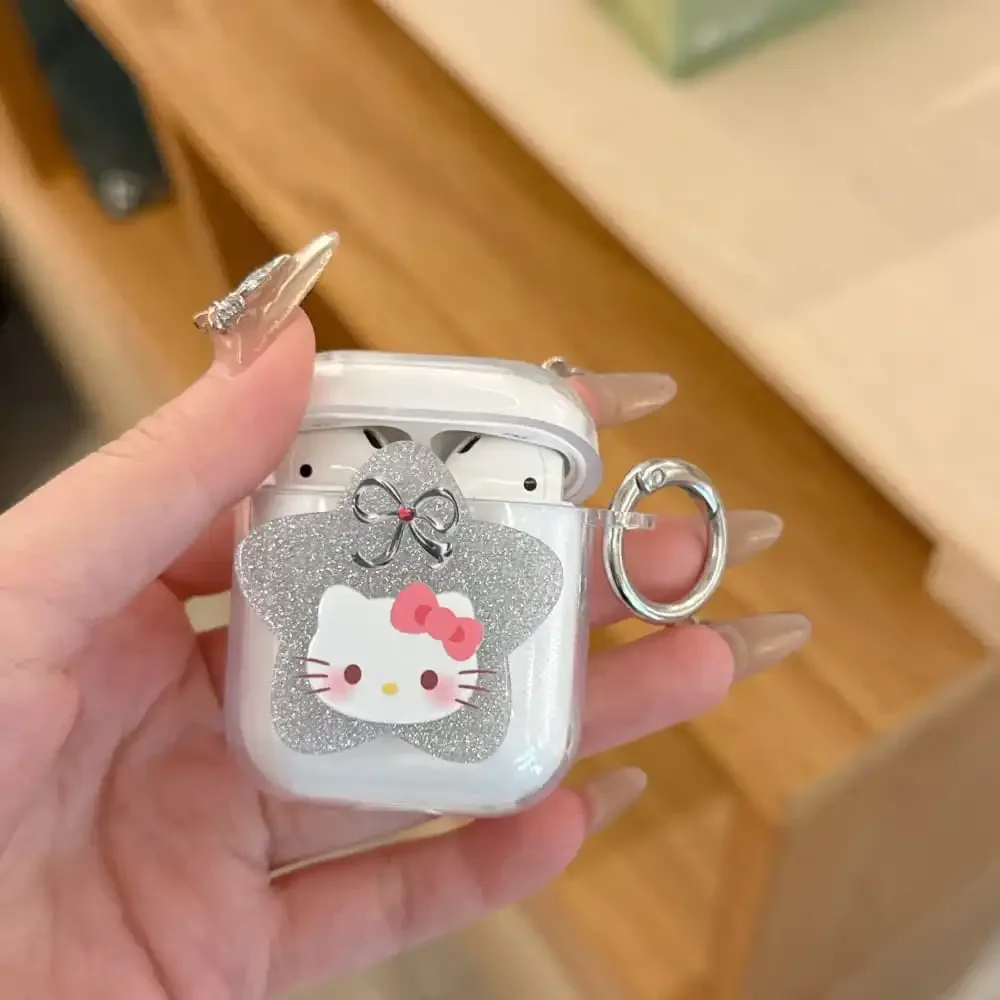 Защитный чехол для наушников с милым мультяшным аниме-ролем Hello Kitty AirPods 1 2 3 4 Pro 2rd
