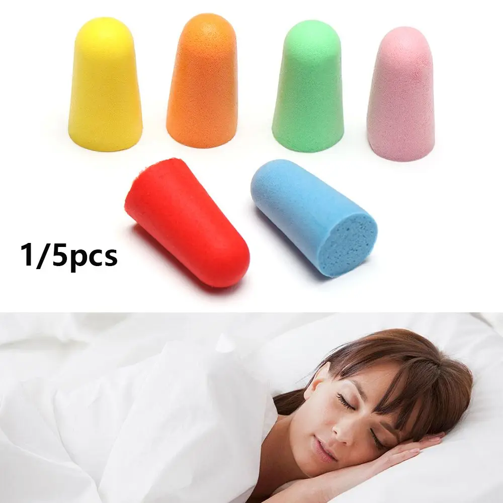 

1/5 Pairs Box Packed Sleeping Rebound Travel Earmuffs Earplugs Polyurethane Foam Tapered Shape