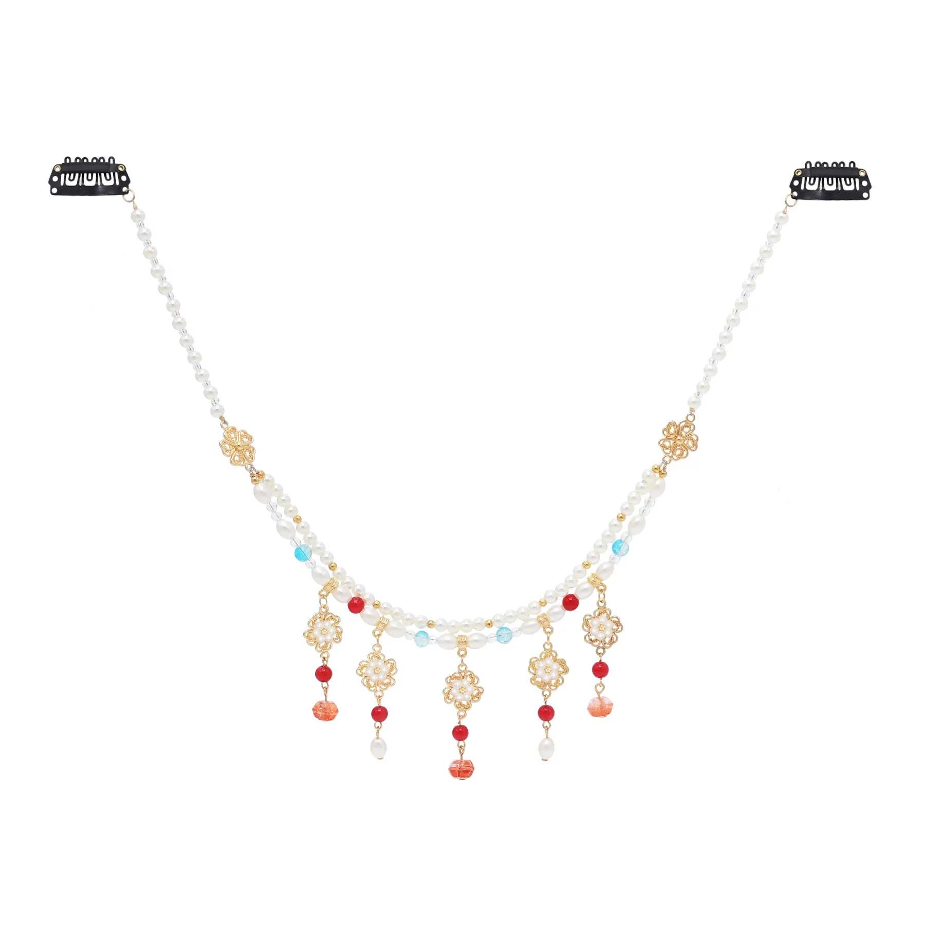 Ожерелье Ханфу мягкий агат многослойные бусины из тыквы династия Тан тонкий