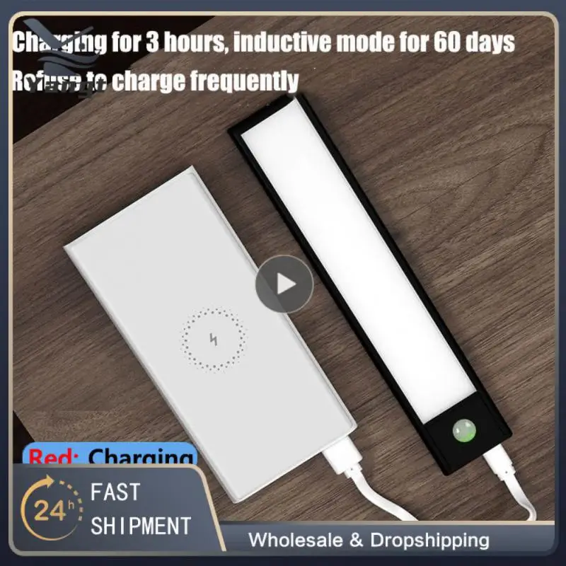 

1020/30/40/60cm Wireless Night Lamp Usb Rechargeable Motion Sensor Night Light For Kitchen Wardrobe Cabinet Human Body Sensing