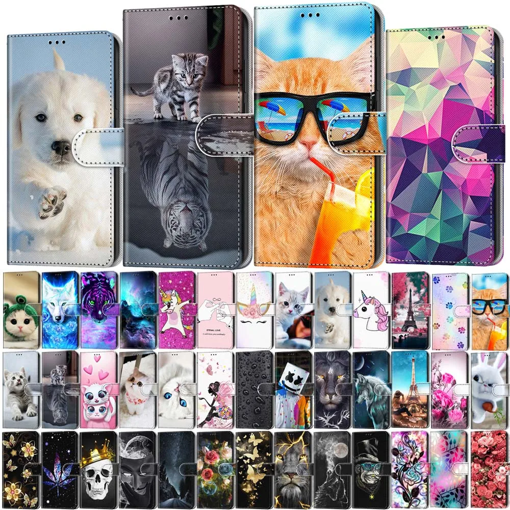 

Lion Cat Butterfly Painted Flip Leather Case For Nokia 1 3 1 Plus 3.1 Plus 5.1 Plus Nokia 6 2018 Wallet Card Holder Stand Cover