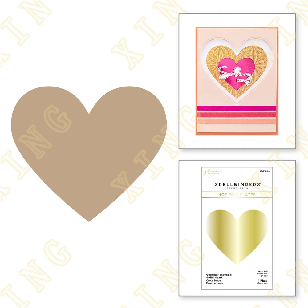 

2022 New Arrival Heart Solid Hot Foil Plate Scrapbook Diary Decoration Stencil Embossing Template Diy Greeting Card Handmade