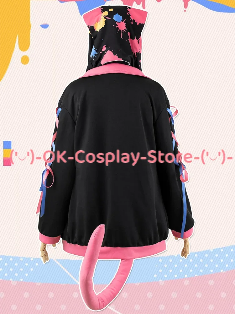 Nekota Tsuna Косплей Костюм Vtuber Милый праздничный костюм Пальто с капюшоном Топ Брюки