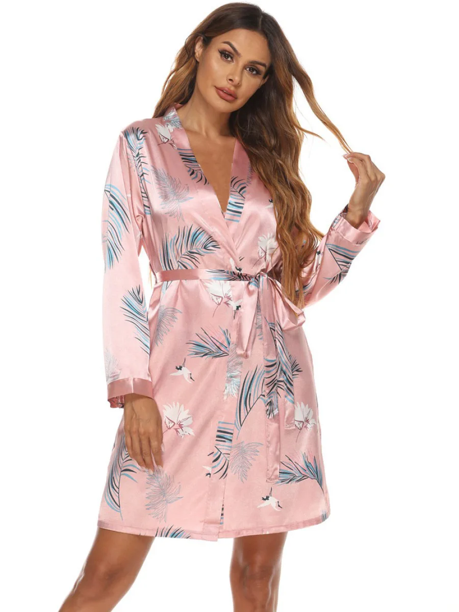 Women Silk Satin Robe Night Dress Vestidos Pijamas Mariage Sleepwear Bathrobes Kimono 2022 Light Covering Robes Bridesmaid Gift
