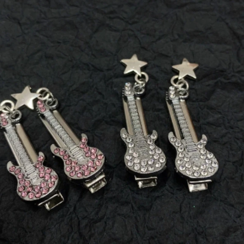 

Mini Mini Guitar Flash Diamond Star Band Summer Hairpin Hair Accessories Funny Spice Girl Millennial Water Diamond Cute Hair