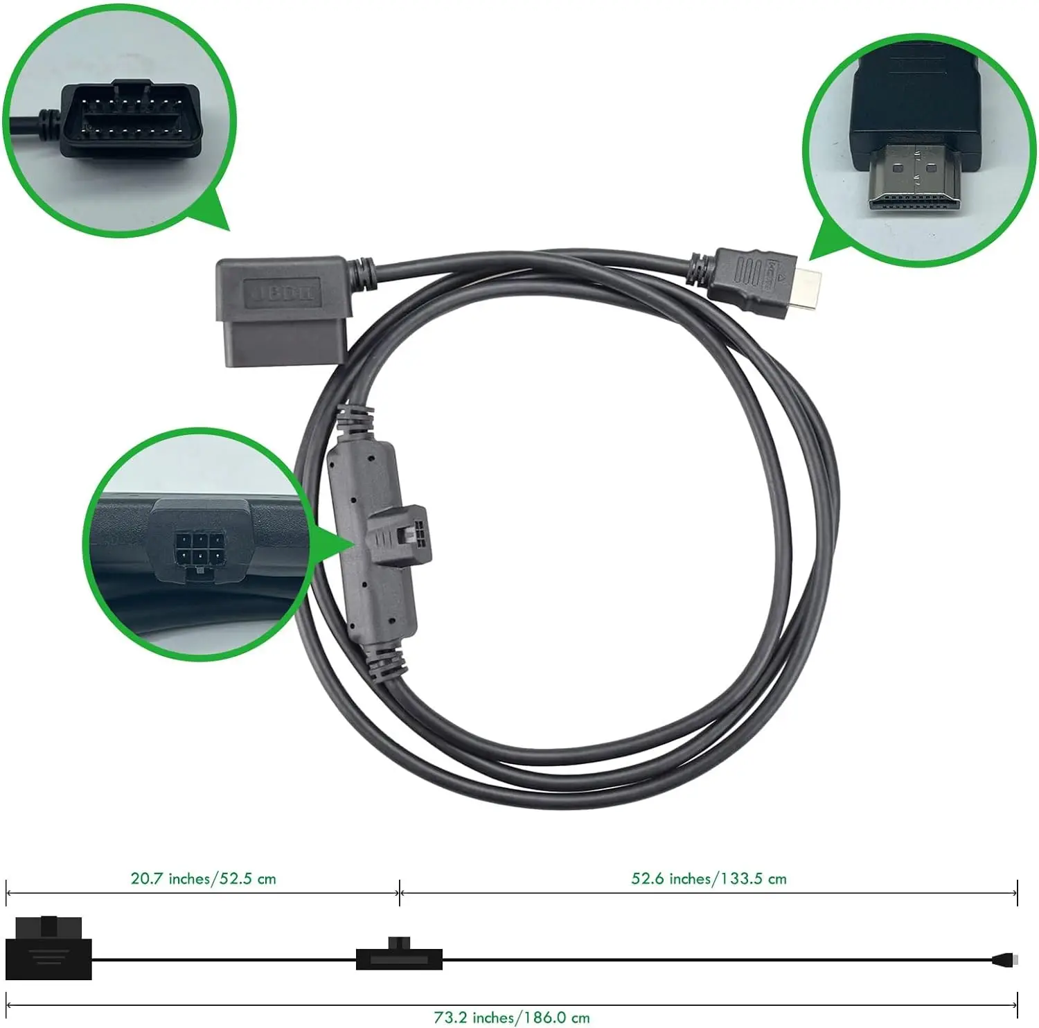 Джутовый кабель OBD2 для интерфейса монитора HDMI подходит Edge CS2 CTS2 и CTS3 PC HDTV
