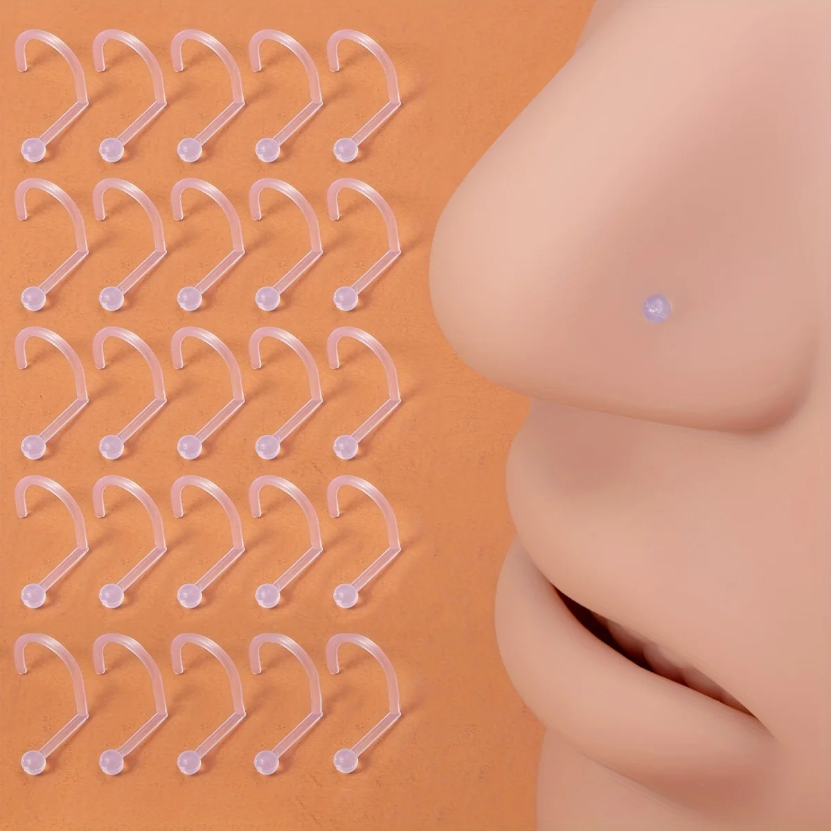 Набор Колец Bioflex из прозрачного акрила для пирсинга носа ювелирные украшения