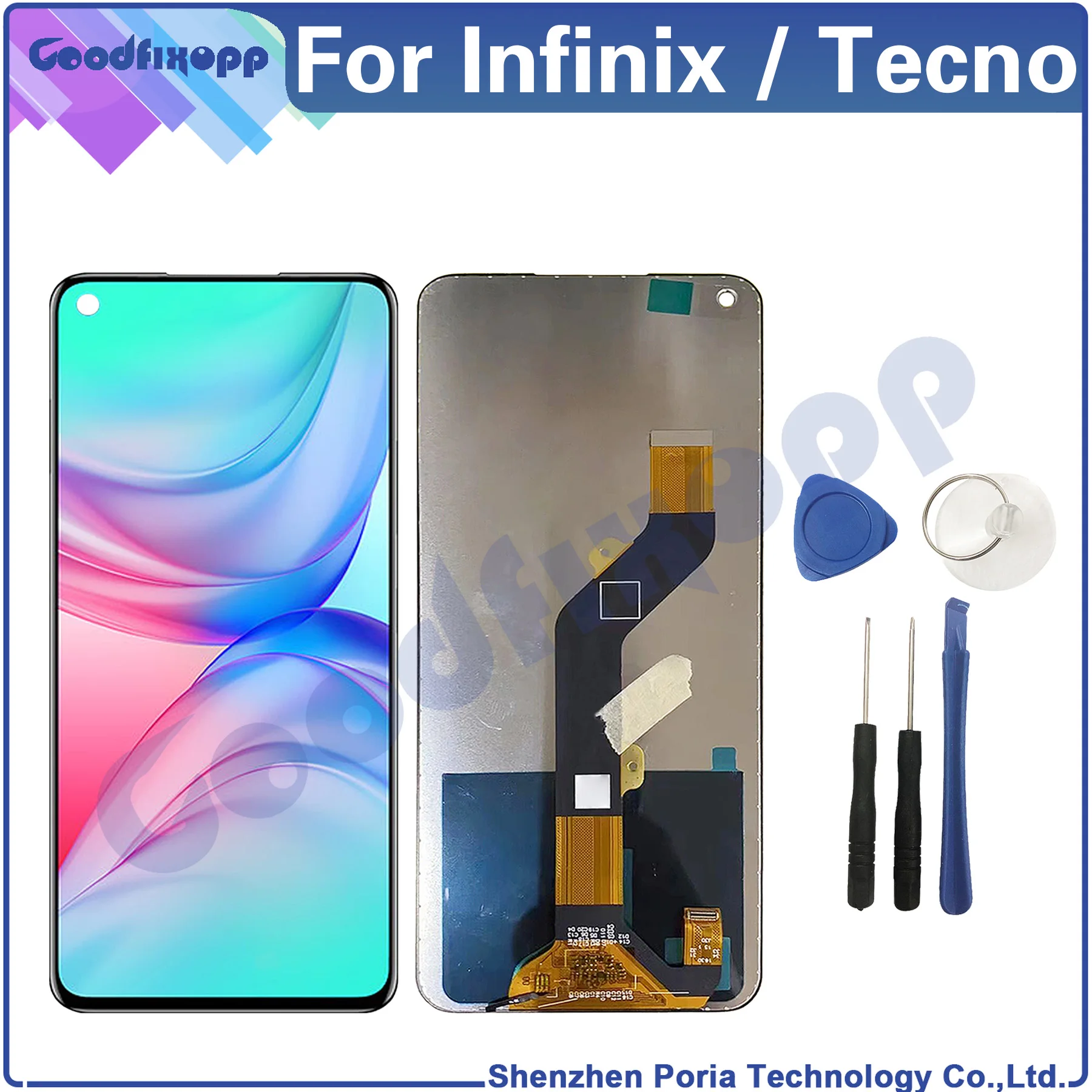 

For Infinix Note 8i 10i Hot 10 X682 X683 LCD Display Touch Screen Digitizer Assembly For Tecno Camon 16 Spark 6 KE7 CE7 Parts