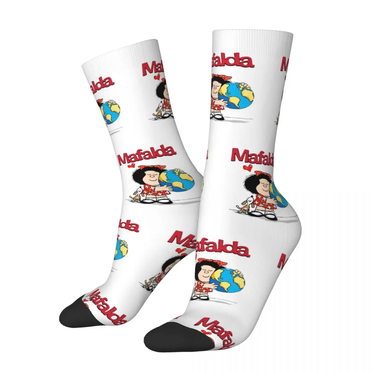 

Носки Mafalda из полиэстера для мужчин и женщин, модные Мультяшные Носки с рисунком, носки средней длины на весну, лето, осень, зиму, подарки