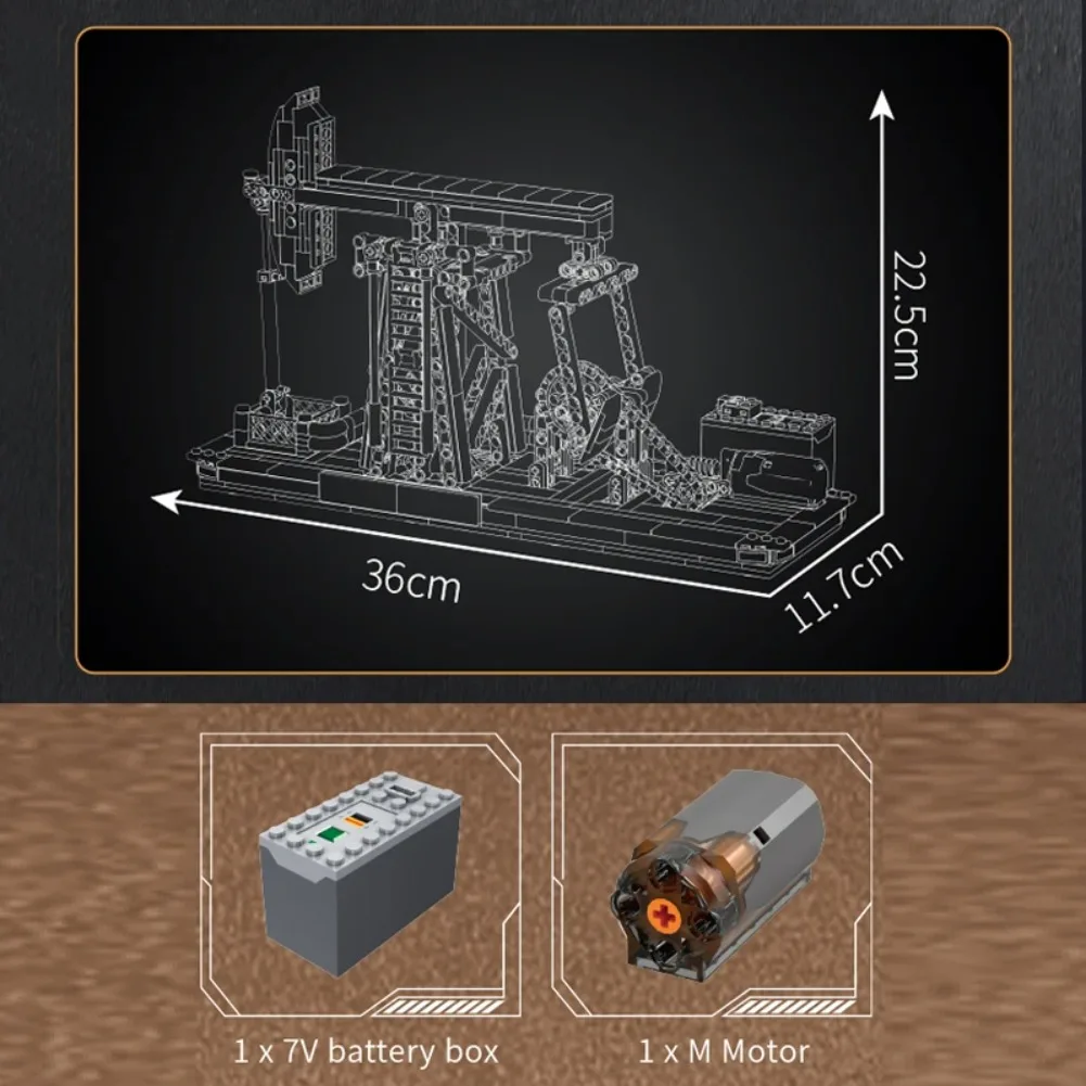 Фото MOLD KING 17087 Масляная колодец Модель Технология MOC Engineering 840 шт. Строительные блоки Игрушка с электродвигателями №2